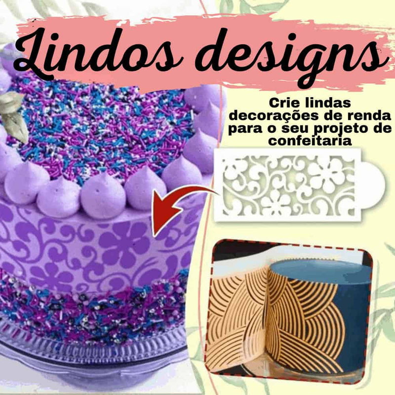 Stencil para bolo Cake Decoration Stencil™ (10 Peças)
